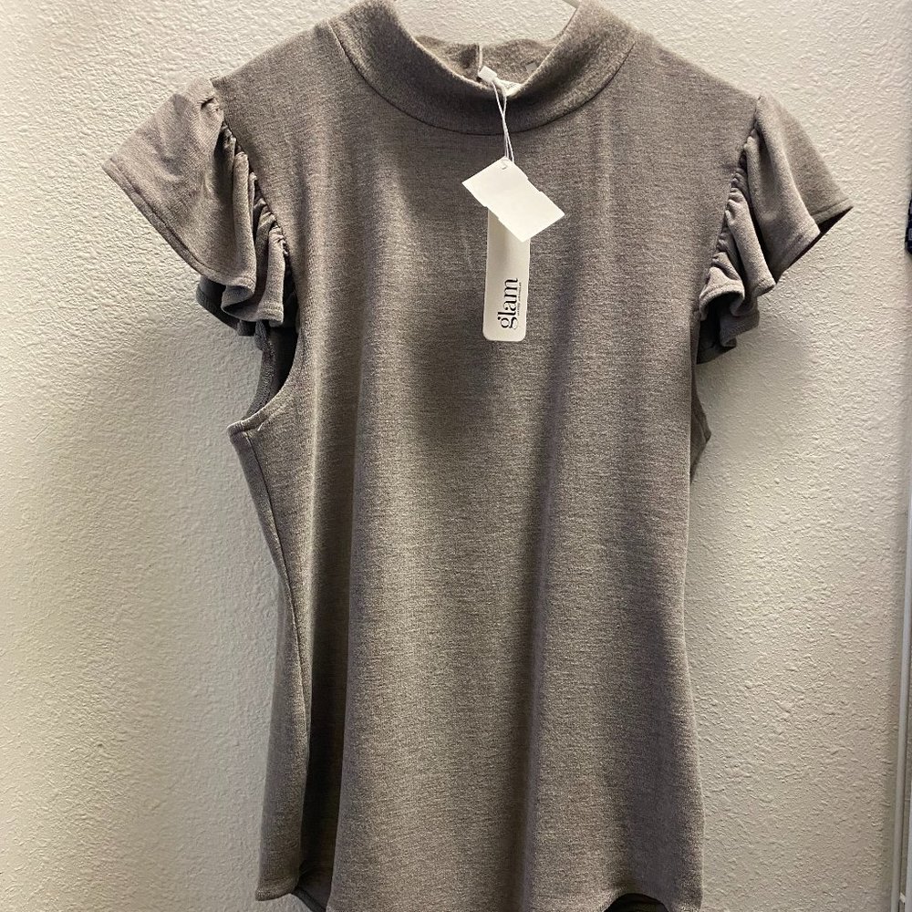 Ruffle Sleeve Body Suit by Glam NWT